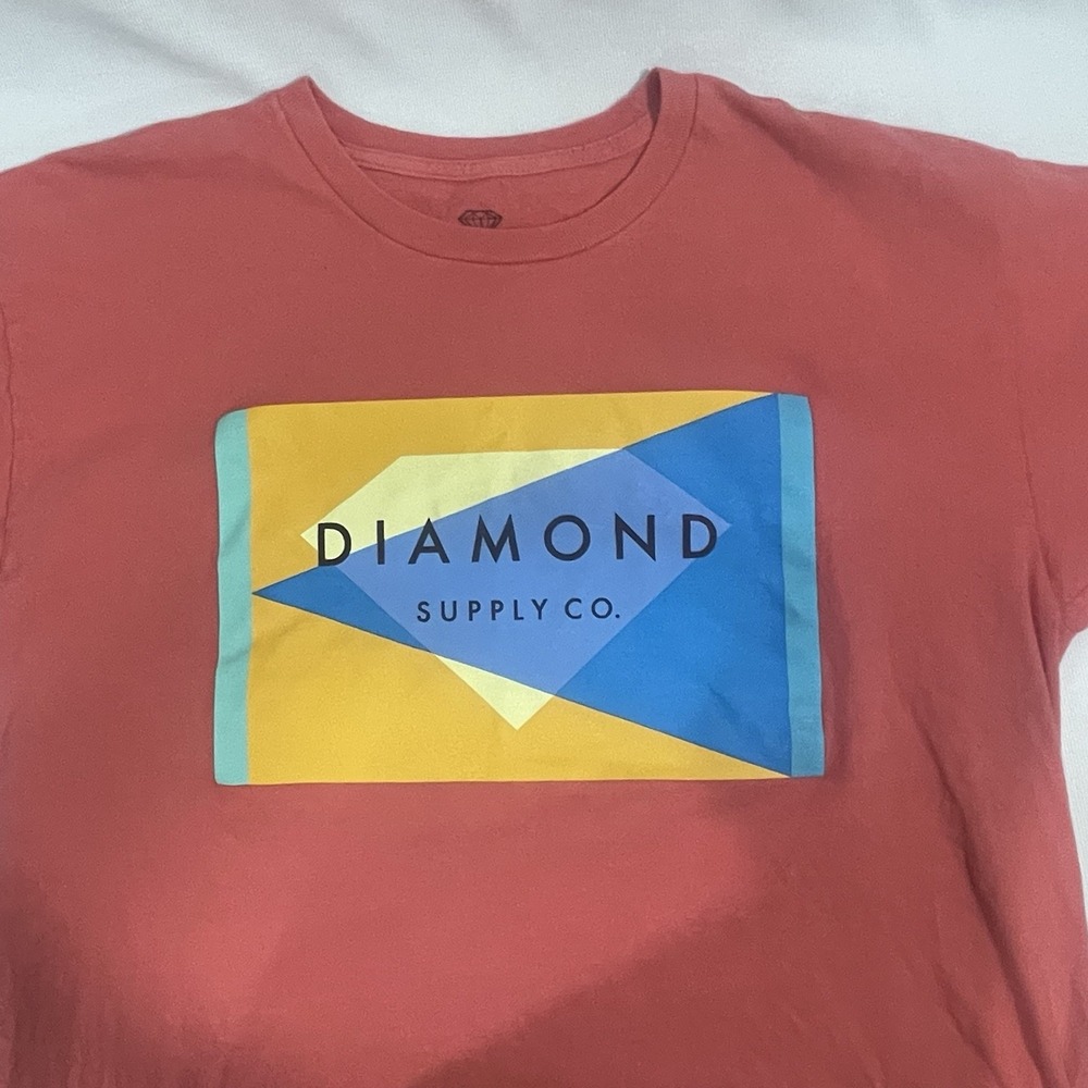 Diamond Supply Co - Coral Pink Graphic Print T-shirt Men's Size Large